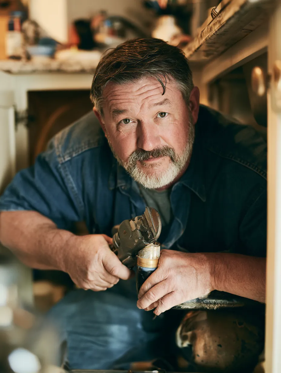 Plumber fixing a kitchen sink pipe, a common home repair covered by a personal loan