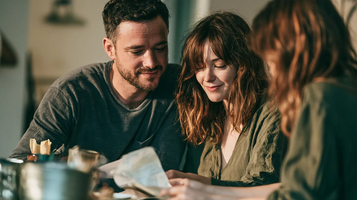 Couple reviewing card statements to decide which balances to move into a personal loan