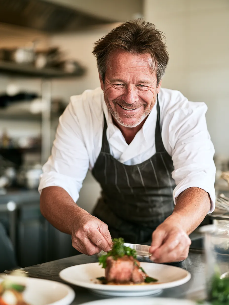 Chef plating a dish in a restaurant kitchen, a borrower comparing earnest personal loans for everyday costs