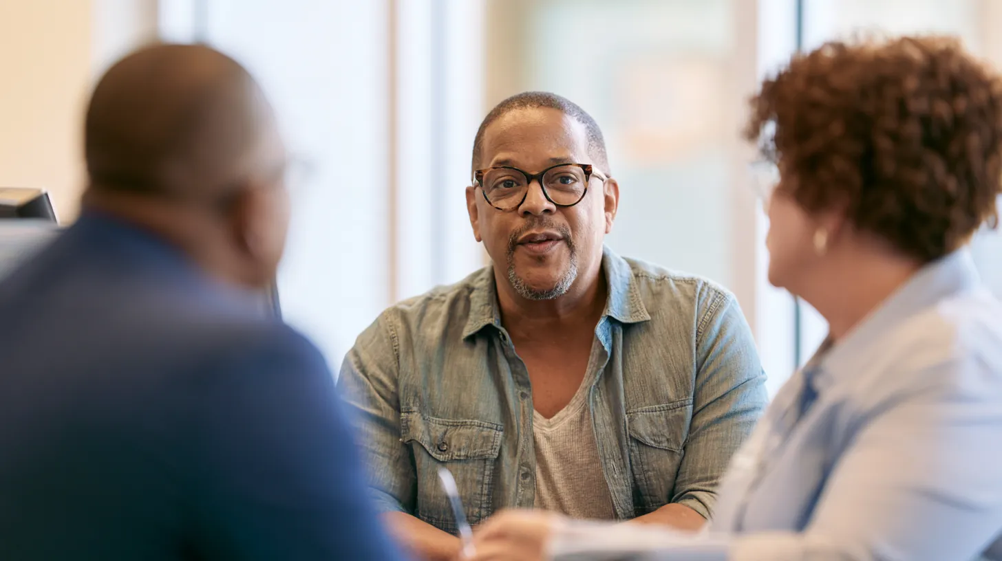 Borrower talking with a bank teller about what lenders check for a personal loan